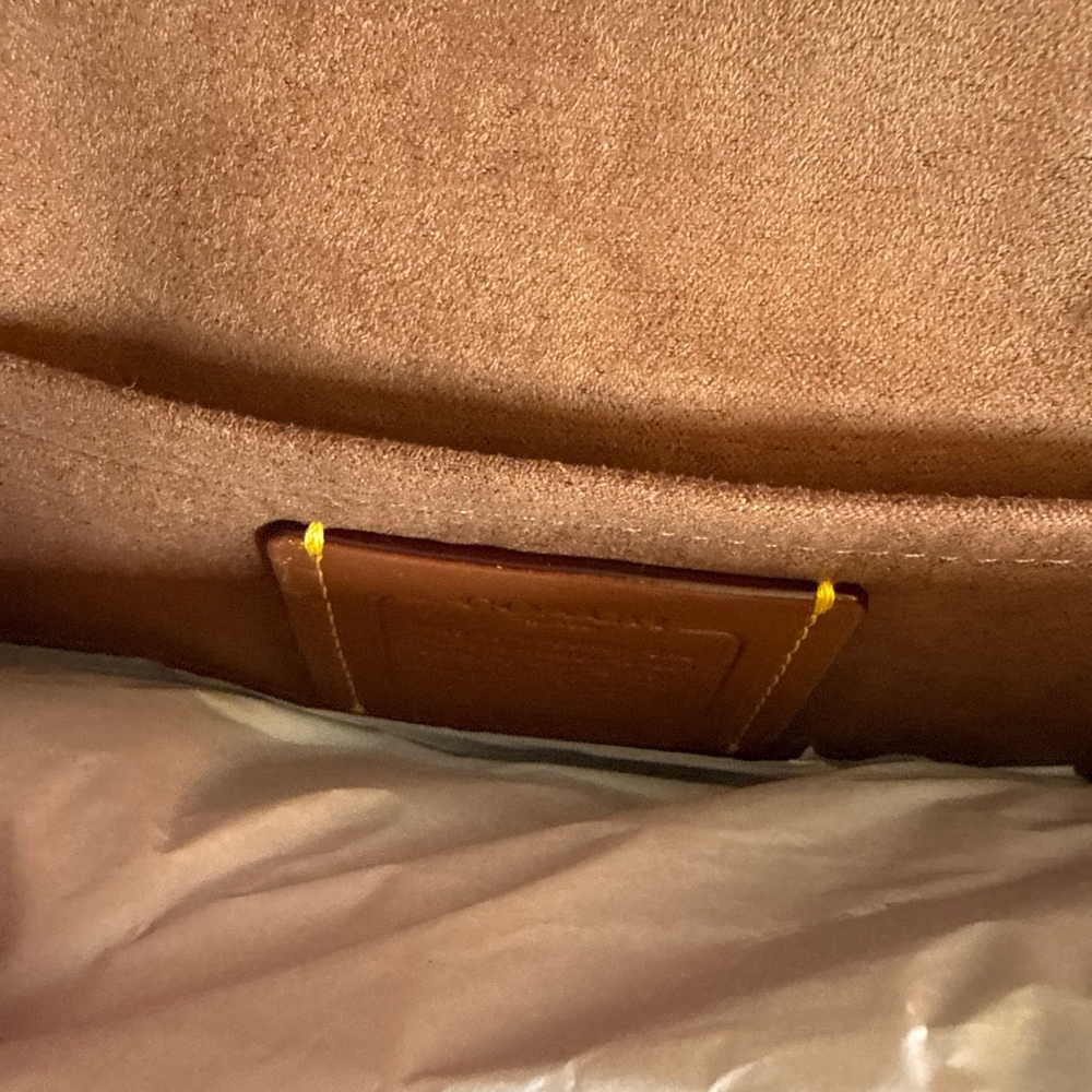 Coach Brown Rev Env Studded Leather Crossbody Bag with Suede Interior - Picture 7 of 10